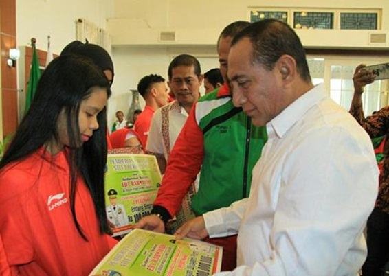 Gubsu Beri Bonus Rp 2,5 Miliar Untuk 10 Atlet Asian Para Games 2018 Berprestasi Asal Sumut