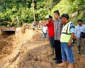 Tinjau Longsor di Jembatan Sidua-dua, Wagubsu Ingatkan Masyarakat Jaga Lingkungan