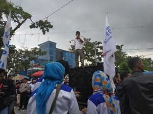 Tuntut Pencabutan PP No 78 Tahun 2015, Puluhan Massa FSPMI Sumut Unjuk Rasa