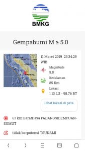 Padangsidempuan, Sibolga Dan Tapteng Diguncang Gempa