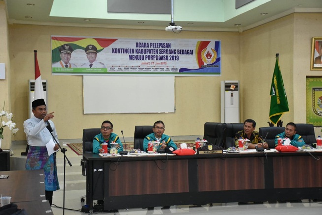 Wabub Sergai Lepas Kontingen Atlit Menuju Porprovsu Tahun 2019