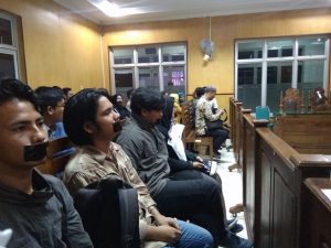 Aksi Tutup Mulut Warnai Sidang Gugatan SUARA USU Ke Pihak Rektor