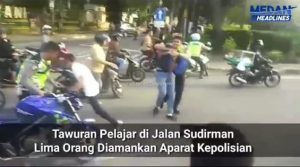 Tawuran Pelajar di Kawasan Jalan Sudirman, Sejumlah Pelajar Diamankan