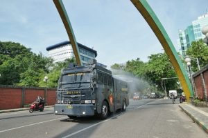 Sejumlah Ruas Jalan Di Kota Medan Kembali Disemprot Disinfektan