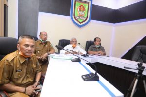 Lapor Kondisi Covid-19, Bupati Asahan Gelar Video Conference Dengan Gubernur Sumatera Utara