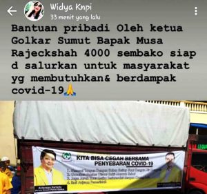 Beredar Screenshot Status Whatsapp Menyebut Musa Rajekshah sebagai Ketua Golkar Sumut