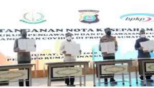 Tangani Covid-19, Pemprovsu Bersama Kejatisu Dan Polda Sumut Tandatangani Nota Kesepemahaman