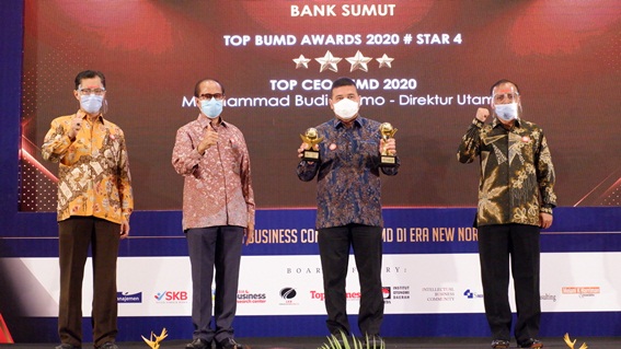 Gubernur dan Bank Sumut Raih Penghargaan TOP BUMD Awards 2020