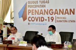Update Covid-19 Di Sumut, Gubsu Lapor ke Menko Marves Melalui Vidcon