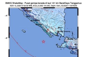 Guncangan M5,5 Guncang Kabupaten Tanggamus