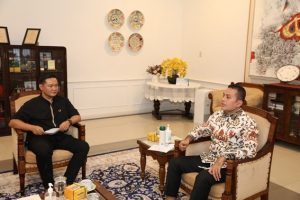 Bertemu Putra Harmoko,Wagubsu Bahas Peran Pers