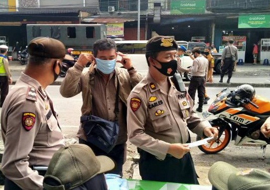 Cegah Penyebaran Covid-19, Polsek Medan Baru Gelar Operasi Yustisi di Iskandar Muda