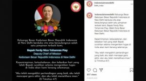 Terpapar Covid-19, Wakil Dubes RI di India Ferdy Nico Yohannes Piay Meninggal Dunia