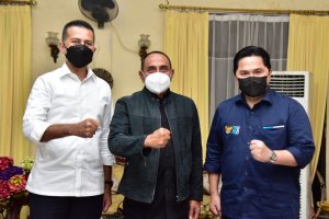 Berkunjung ke Sumut, Erick Thohir Bahas Potensi Sumut Bersama Edy Rahmayadi dan Musa Rajekshah