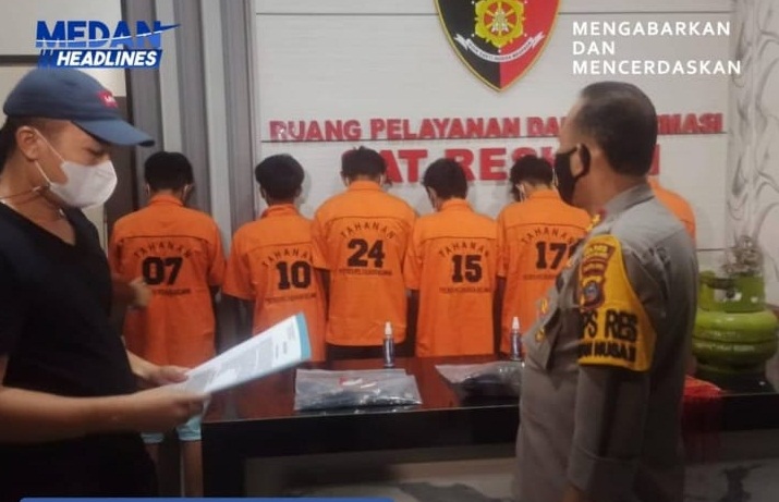Polisi Ringkus 6 Pelaku Tawuran Berunjung Pengerusakan di Belawan