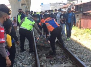 Disambar Kereta Api Yang Melintas di Jalan AR Hakim, Pria Paruh Baya Ini Tewas