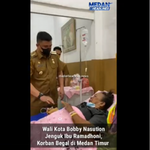 Bobby Nasution Jenguk Ibu Ramadhoni, Petugas Kebersihan Yang Jadi Korban Begal di Medan Timur
