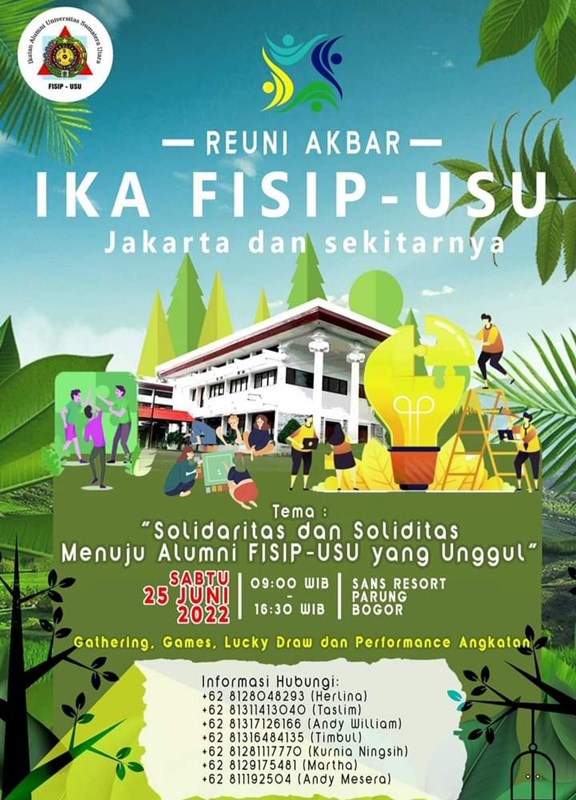 Ikatan Alumni FISIP USU di Jakarta Akan Gelar Reuni Akbar