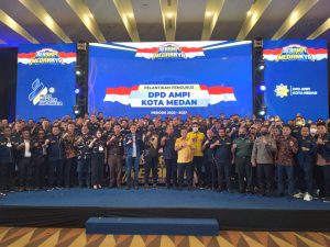 Di Pelantikan DPD AMPI Kota Medan, Rizki Nugraha Tegaskan untuk Menangkan Partai Golkar