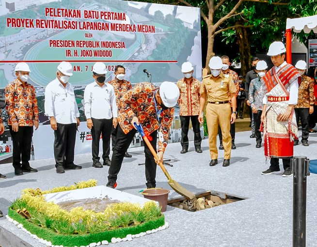 Dampingi Presiden RI Letakkan Batu Pertama Revitalisasi Lapangan Merdeka, Ini Harapan Bobby