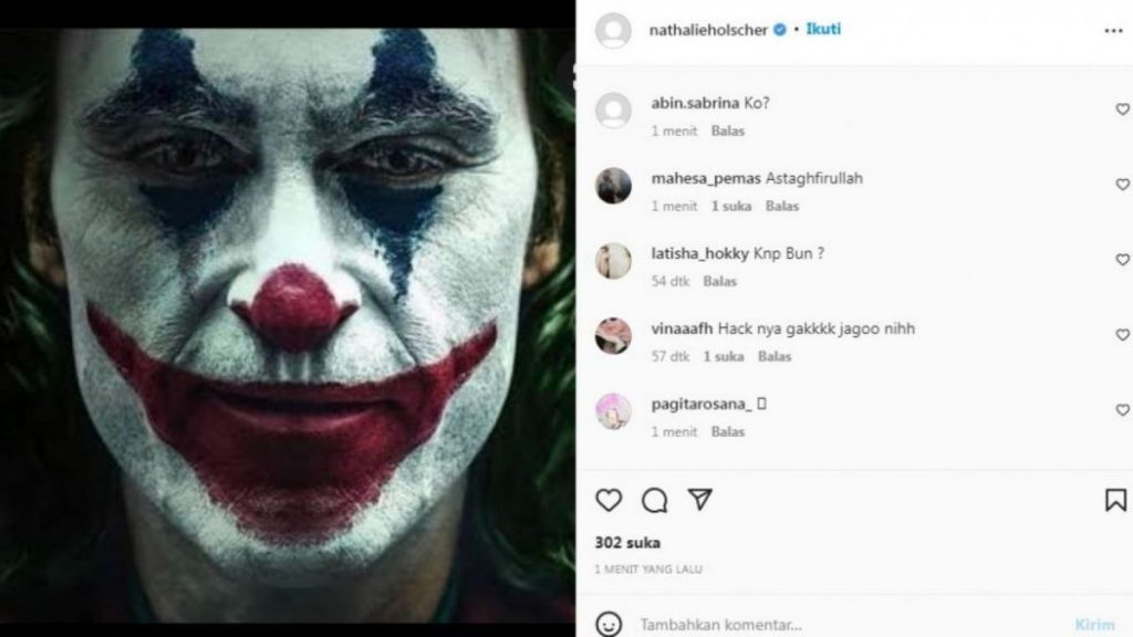 Diretas, Akun IG Nathalie Holscher Posting Wajah Joker