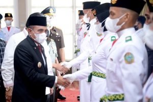 Formasi Lengkap, Gubsu Kukuhkan 66 Paskibraka Sumut