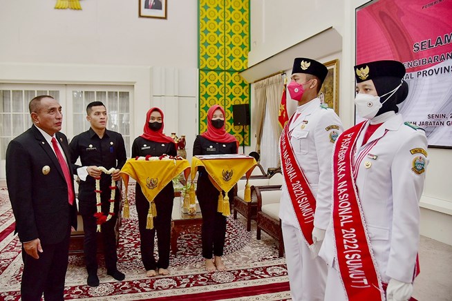 Edy Rahmayadi Sambut Anggota Paskibraka Nasional Asal Sumut , Pesankan Untuk Terus Belajar dan Berlatih