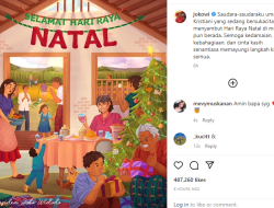 Jokowi Unggah Ucapan Selamat Natal, Warganet Malah Salfok Cari Keberadaan Kucing Oren
