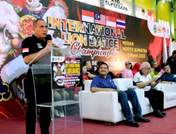 Hadiri Kejuaraan Barongsai Internasional di GOR Mini, Gubsu : Olahraga Keterampilan dan Nyali