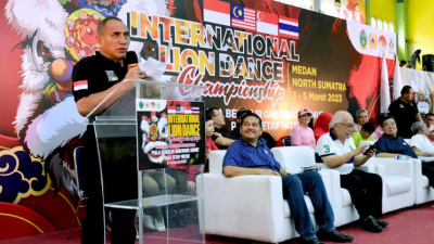 Hadiri Kejuaraan Barongsai Internasional di GOR Mini, Gubsu : Olahraga Keterampilan dan Nyali