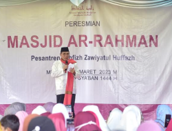 Gubsu Resmikan Masjid Ar-Rahman Pesantren Zawiyatul Huffazh,Minta Para Hafiz Dibekali Keterampilan Khusus