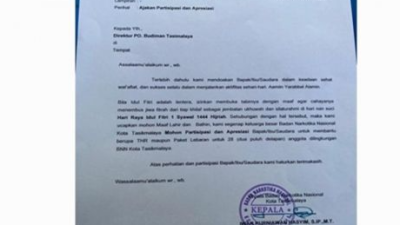 Minta THR ke Perusahaan, Kepala BNN Kota Tasikmalaya Dicopot dari Jabatannya