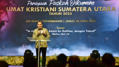 Hadiri Paskah Oikumene GBI Medan, Edy Rahmayadi Harapkan Persatuan dan Kesatuan Tetap Terjaga