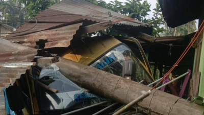 Diduga Alami Rem Blong, Truk Tangki Tabrak Rumah Warga di Sibolangit