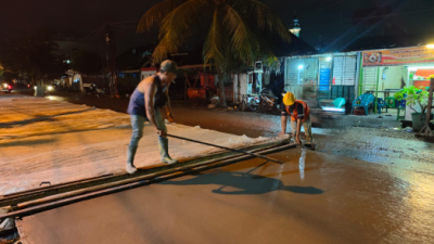 Pemko Medan Beton Jalan Gunung Mahameru
