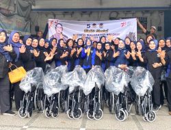 DPW Garnita Sumut Bagikan Puluhan Kursi Roda Saat Merayakan HUT RI Ke-78