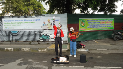 Pertunjukan Vionis dan Pantomim Warnai CFD di Medan
